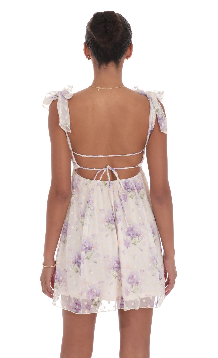 Lucy In The Sky Floral Babydoll Dress in Cream