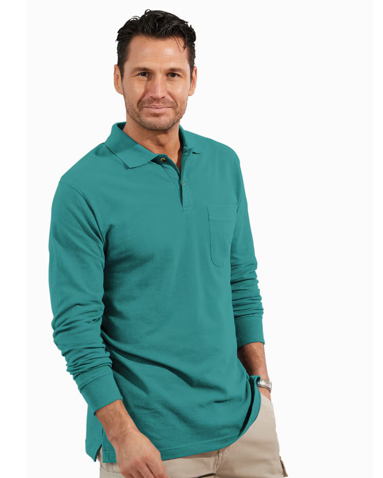 BLAIR John Blair Long-Sleeve Piqué Polo Top 2