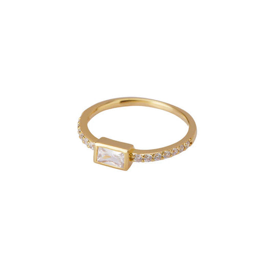ARGENTO VIVO THE PAVE BAGUETTE RING