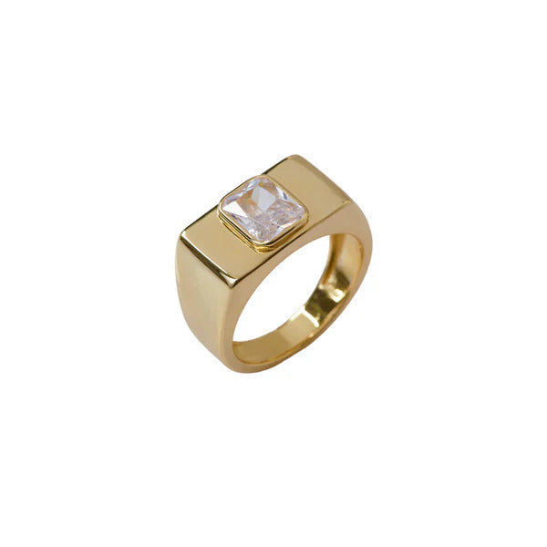 ARGENTO VIVO THE BAGUETTE SQUARE COCKTAIL RING