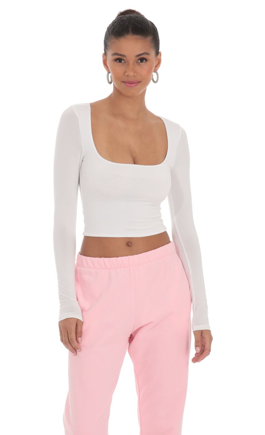 Lucy in the Sky Scoop Neck Long Sleeve Top