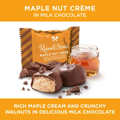 Russell Stover Chocolates Milk Chocolate Maple Nut Crémes, 24 oz.