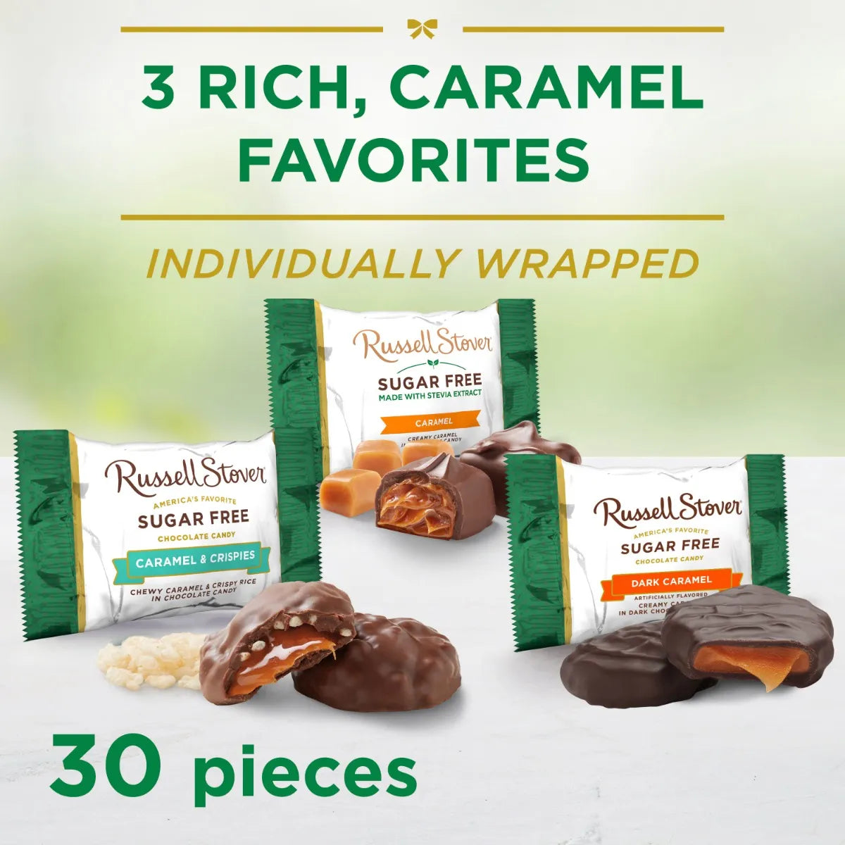 Russell Stover Chocolates Sugar Free Caramel Mix, 15.3 oz bag