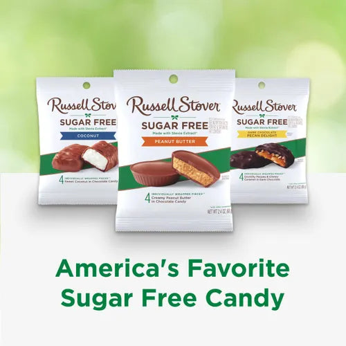 Russell Stover Chocolates Sugar Free Peanut Butter Cups Candies, 2.4 oz bag