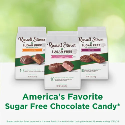 Russell Stover Chocolates Sugar Free Strawberry Crème Mini Chocolate Candies, 5 oz bag