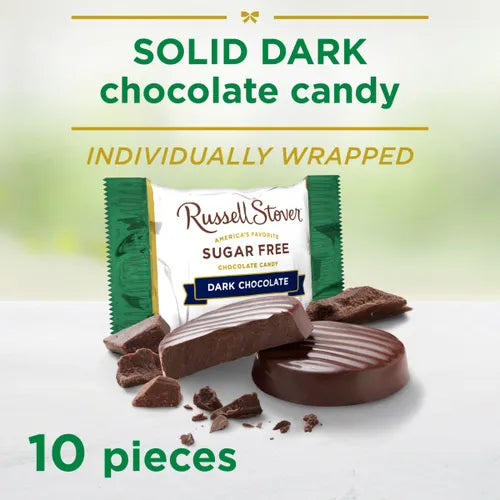 Russell Stover Chocolates Sugar Free Dark Chocolate Medallions Mini Candies, 5 oz bag