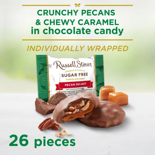 Russell Stover Chocolates Sugar Sugar Free Pecan Delight Candies, 15.5 oz bag