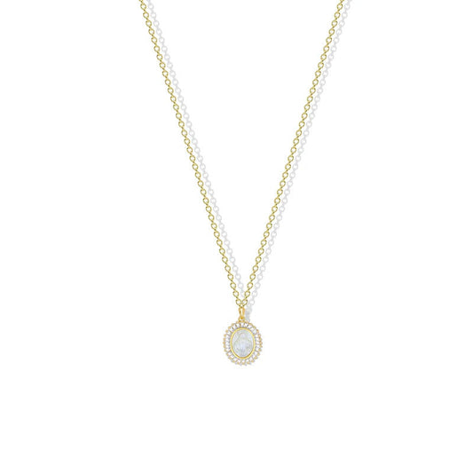 ARGENTO VIVO THE MOTHER OF PEARL VIRGIN MARY NECKLACE