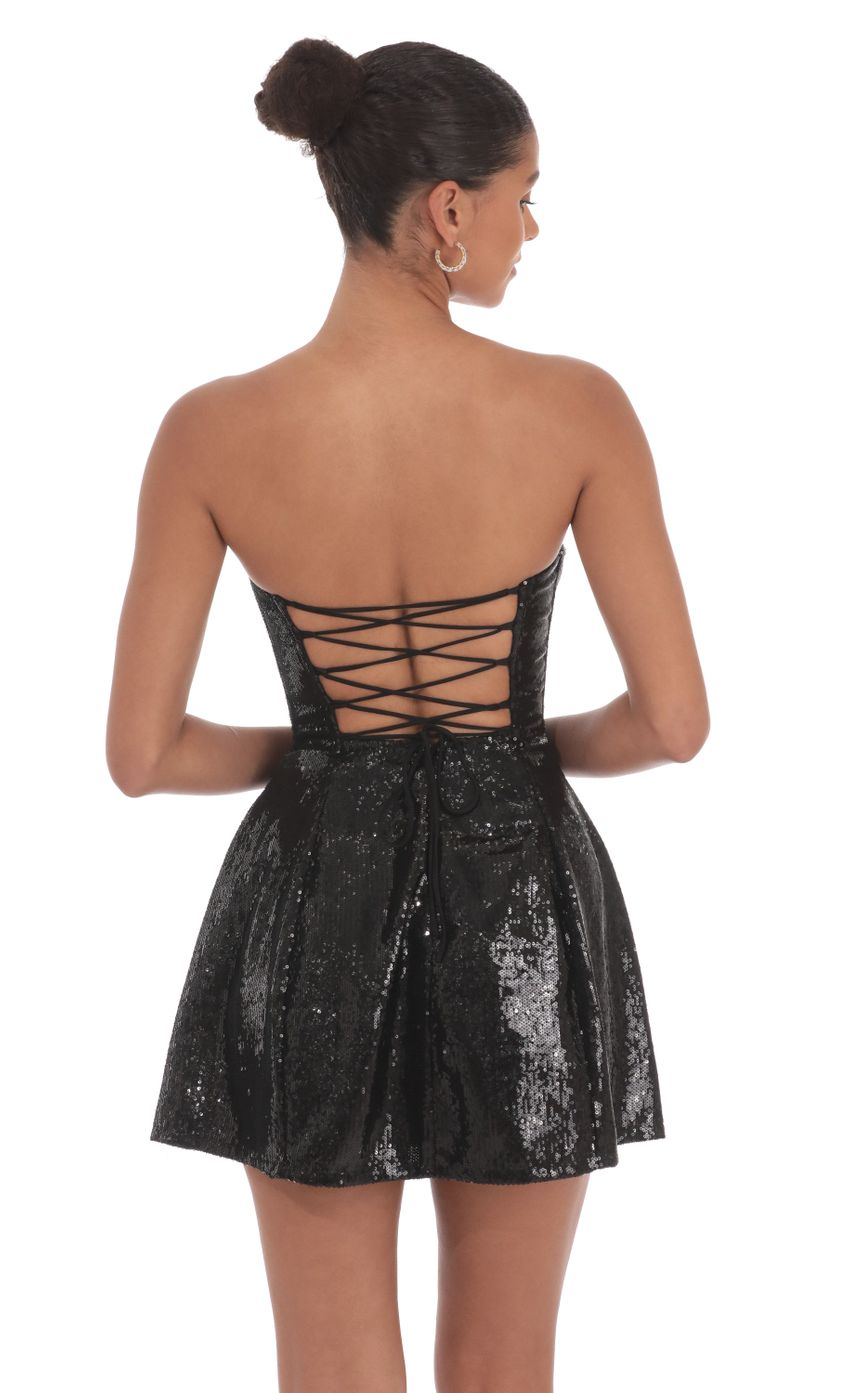 Lucy in the Sky Sequin Strapless Fit and Flare Dress