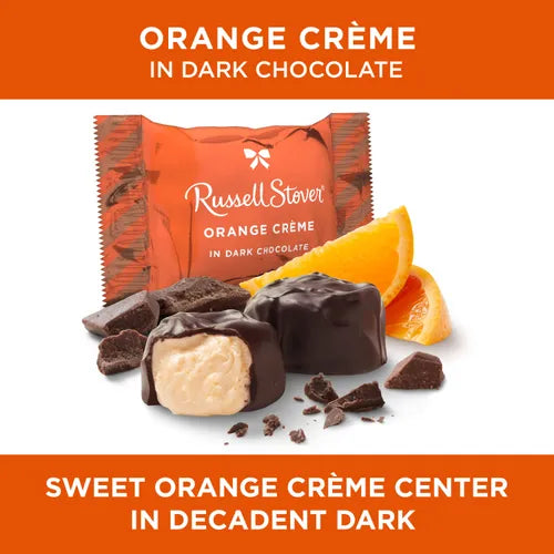 Russell Stover Chocolates Dark Chocolate Orange Crémes, 24 oz.