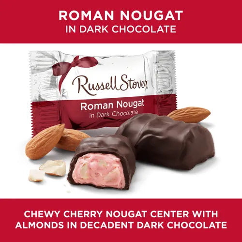 Russell Stover Chocolates Dark Chocolate Roman Nougats, 24 oz.