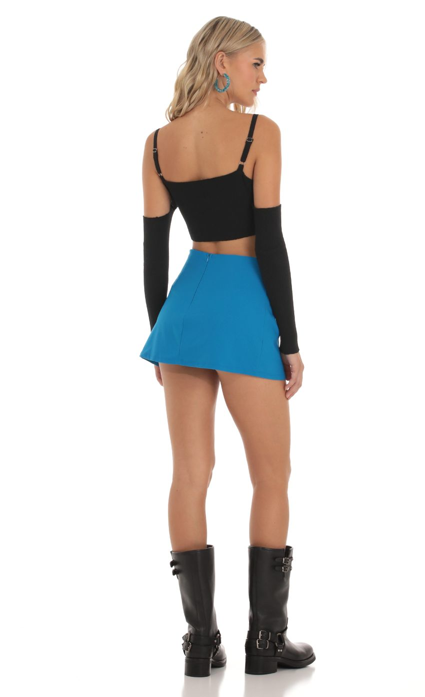 Lucy in the Sky Side Slit Skort in Blue