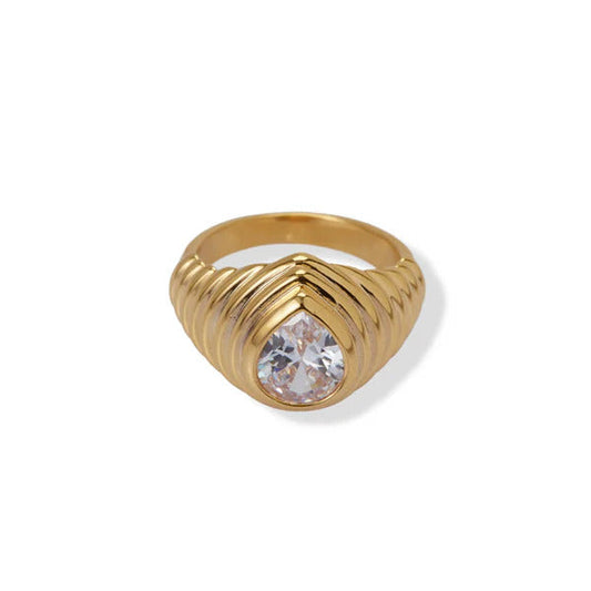 ARGENTO VIVO THE CZ RIDGED RING