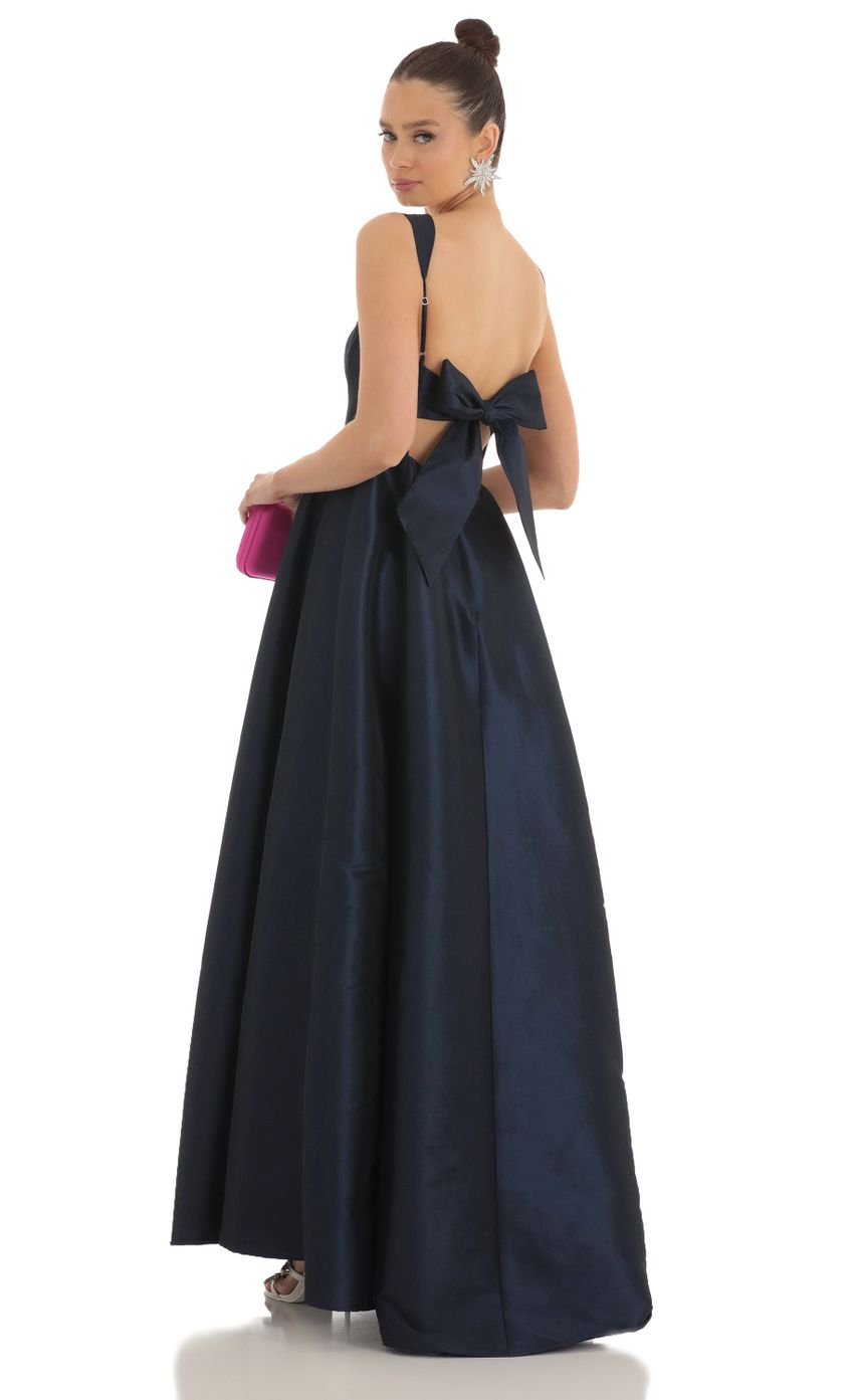 Lucy In The Sky Fit and Flare Maxi Dress in Navy