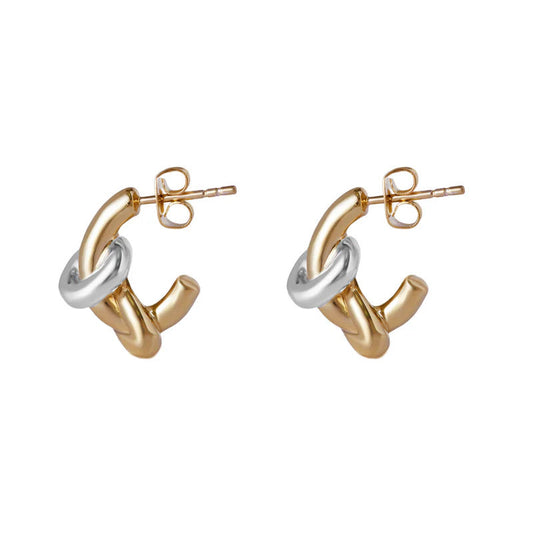 ARGENTO VIVO THE TWO TONE INTERTWINE HOOP