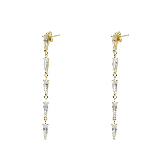 ARGENTO VIVO THE PEAR CZ LINEAR EARRING