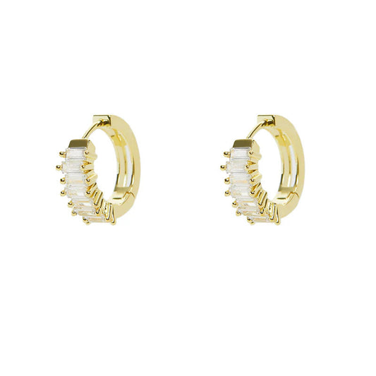 ARGENTO VIVO THE CZ BAGUETTE HOOP
