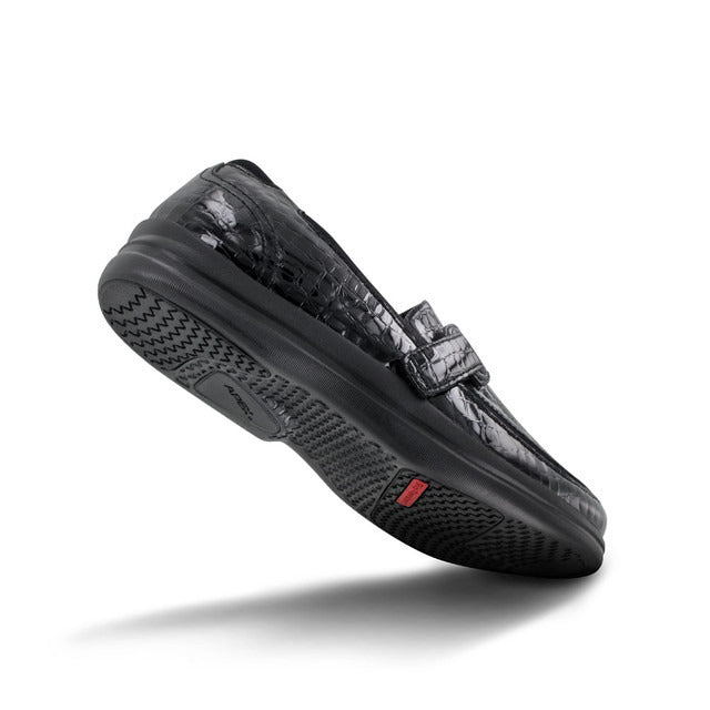 Apexfoot Women's Dress Shoe Petals Evelyn - Black Croc