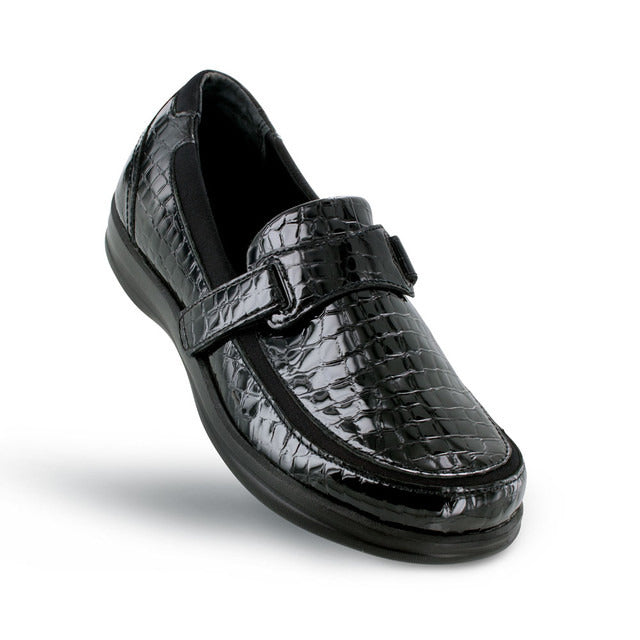 Apexfoot Women's Dress Shoe Petals Evelyn - Black Croc