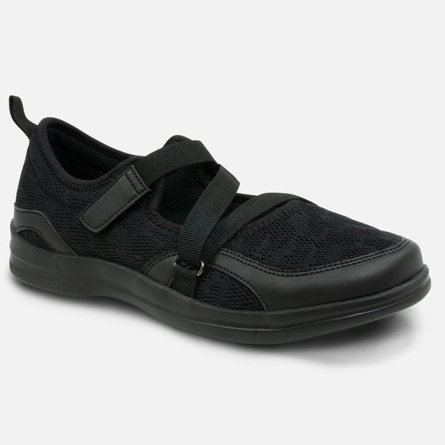Apexfoot Women's Orthopedic Mesh Mary Jane Casual Shoe - Black