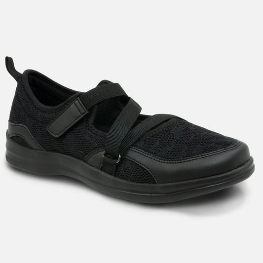 Apexfoot Women's Orthopedic Mesh Mary Jane Casual Shoe - Black