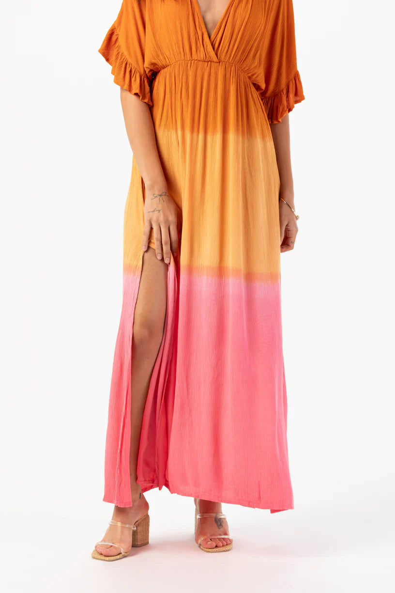 Tiare Hawaii Atlantis Maxi Dress - Rust Pink Ombre