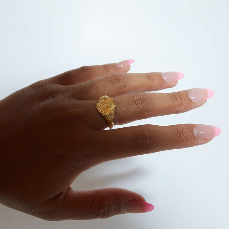 ARGENTO VIVO SANDBLASTED ROUND RING