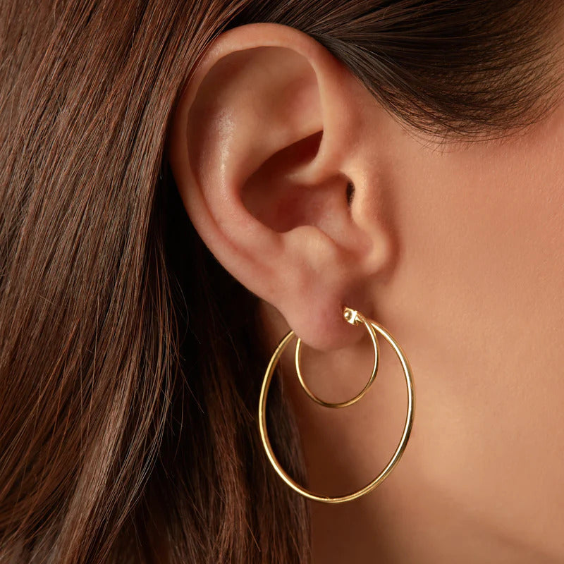 ARGENTO VIVO THE DOUBLE HOOP EARRING