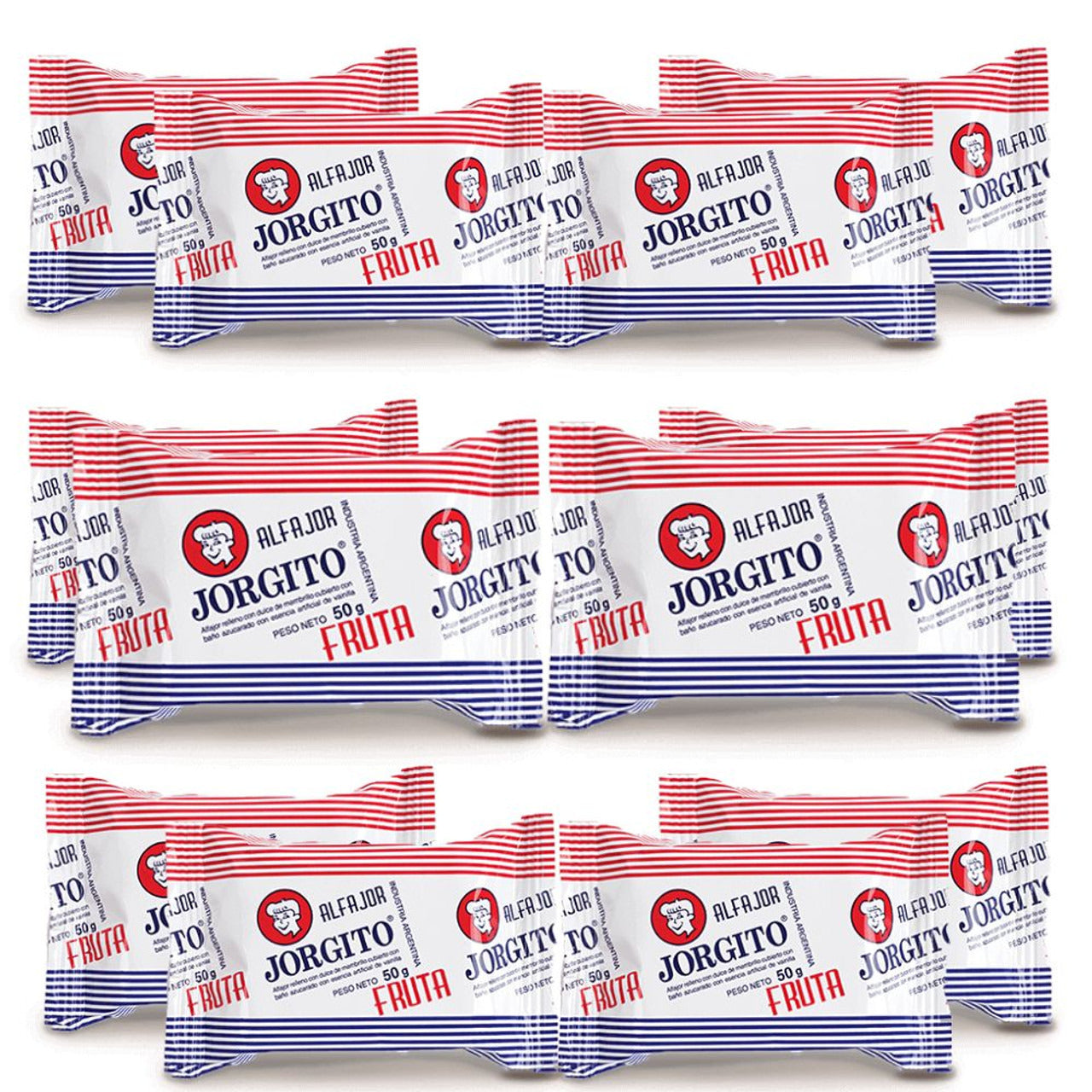 Pampa Direct Alfajor Jorgito Quince Jelly w/ Sugar Coating, 50 g / 1.7 oz (pack of 12)