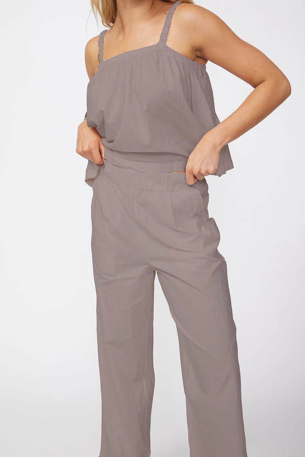 BAILEY/44 Women's Stateside Voile Wide Leg Trouser in Twig