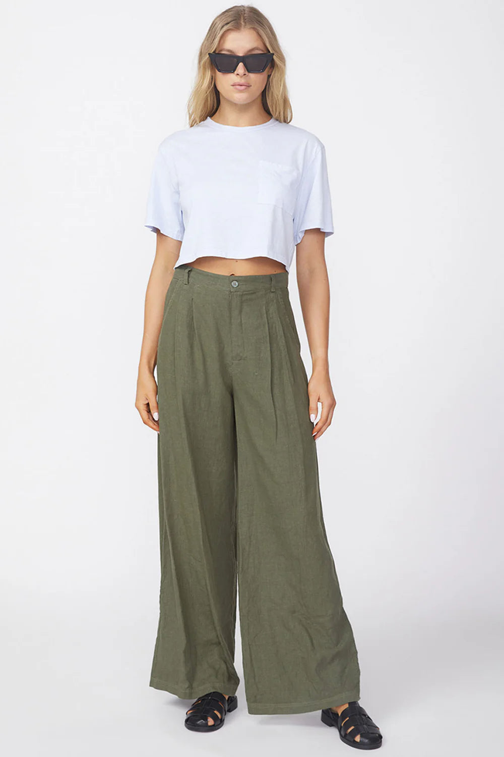 BAILEY/44 Women's Stateside Linen Wide Leg Trouser
