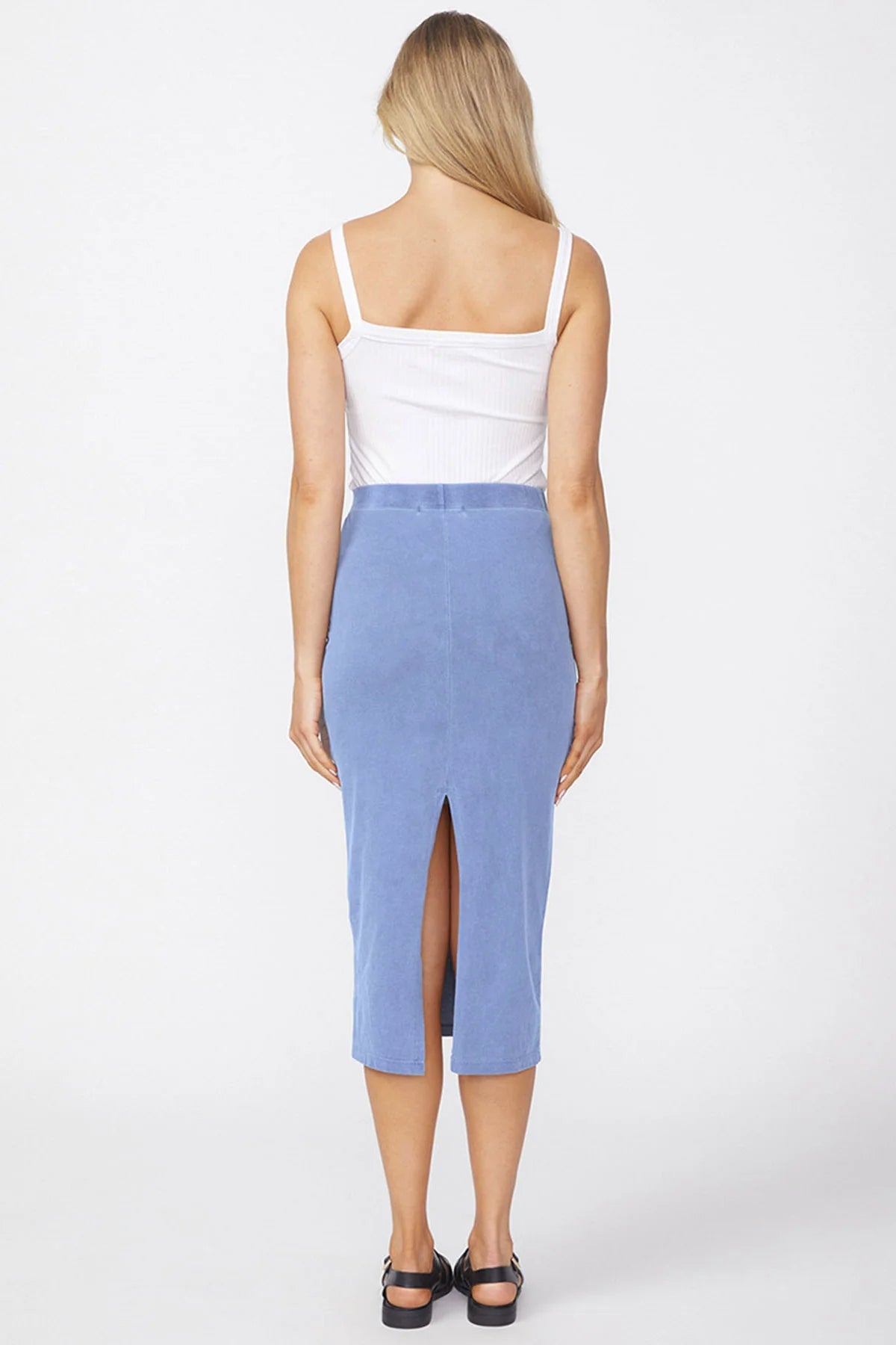 BAILEY/44 Women's Stateside Cloud Jersey Midi Skirt in Sea