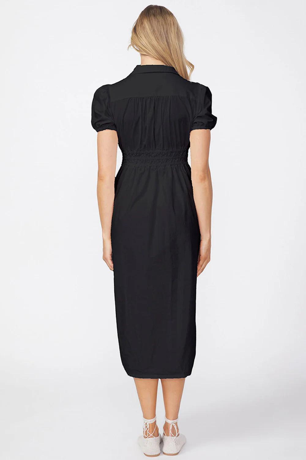 BAILEY/44 Women's Stateside Fine Poplin Twist Front Maxi Dress in Black