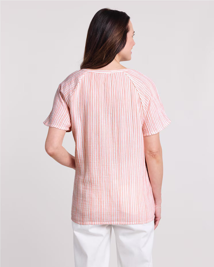 BLAIR Women’s Top Gauze Tie Shirt (Women Plus) - x2