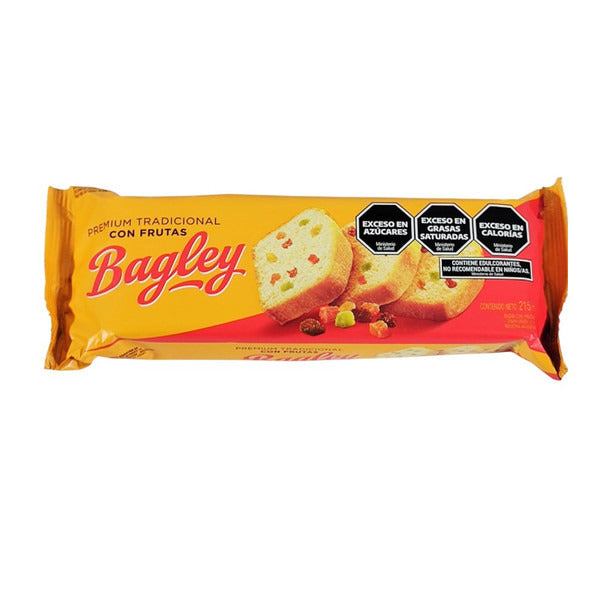 Pampa Direct Bagley Premium Budín Tradicional con Frutas Classic Pound Cake with Fruits Premium, 215 g / 7.6 oz