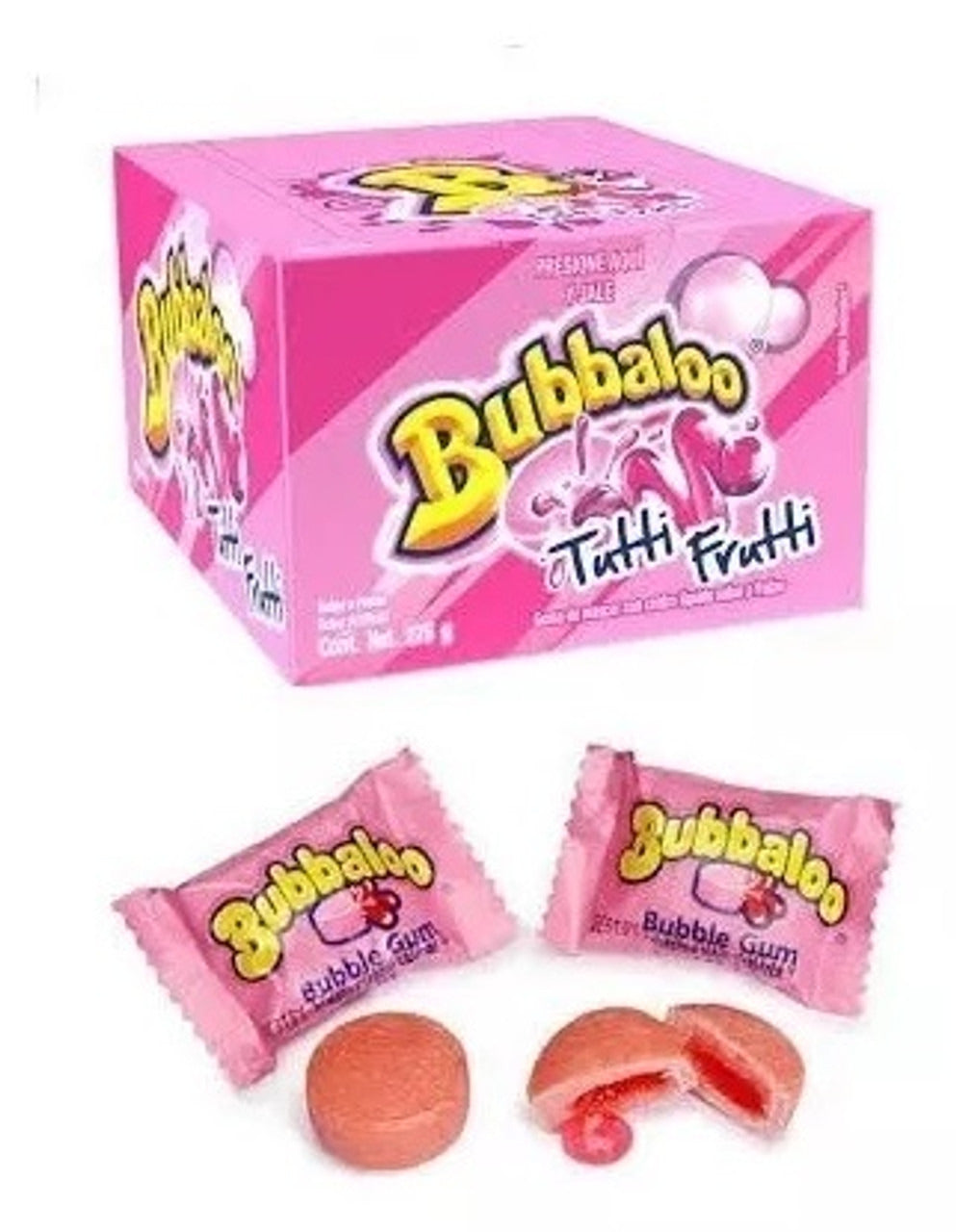 Pampa Direct Bubbaloo Chicle Globo Tutti-Frutti Bubblegum, 300 g / 10.6 oz (box of 60)