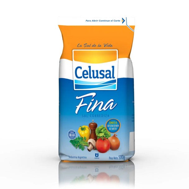 Pampa Direct Celusal Fine Salt Fina, Gluten-Free Sal Corrediza, 500 g / 1.1 lb