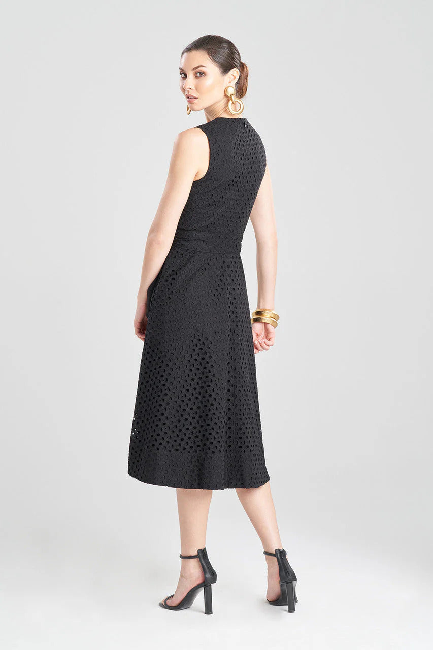 Natori Cotton Eyelet Belted Dress