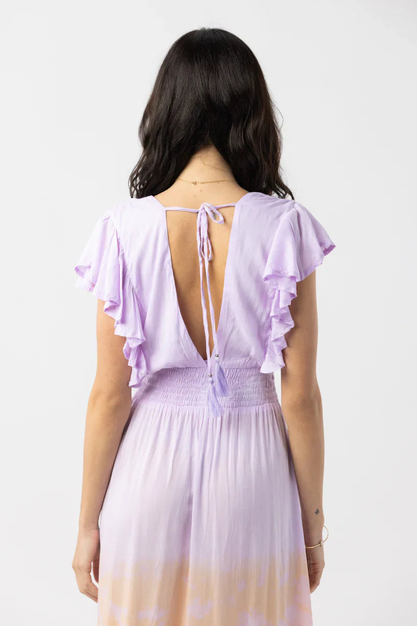 Tiare Hawaii Dahlia Maxi Dress - Violet Rust Ombre