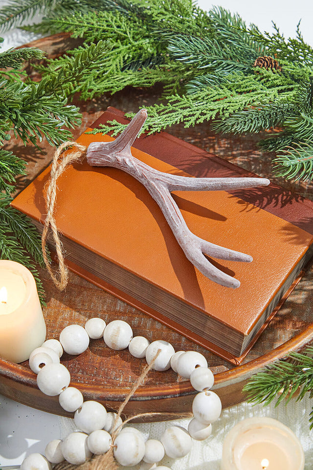 Decorator's Warehouse 13" Flocked Faux Deer Horn Ornament
