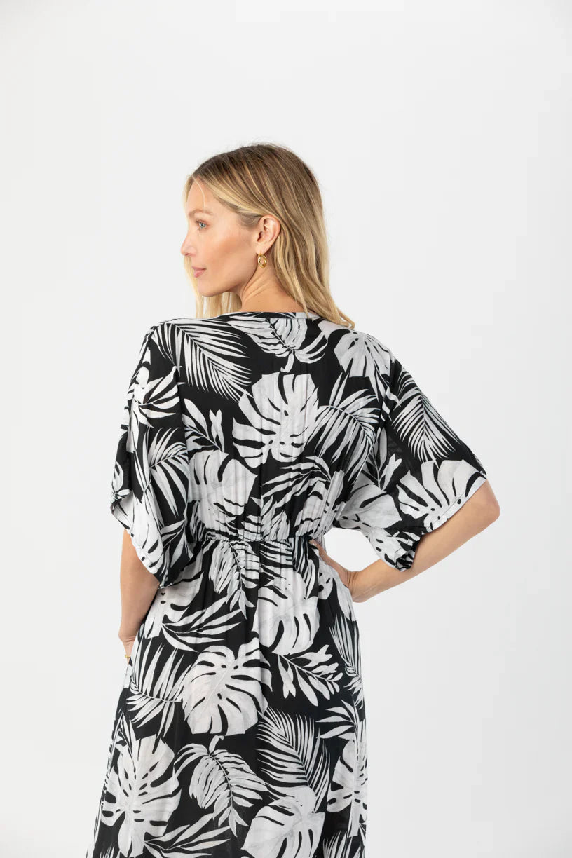 Tiare Hawaii Elise Maxi Dress - Monstera Black