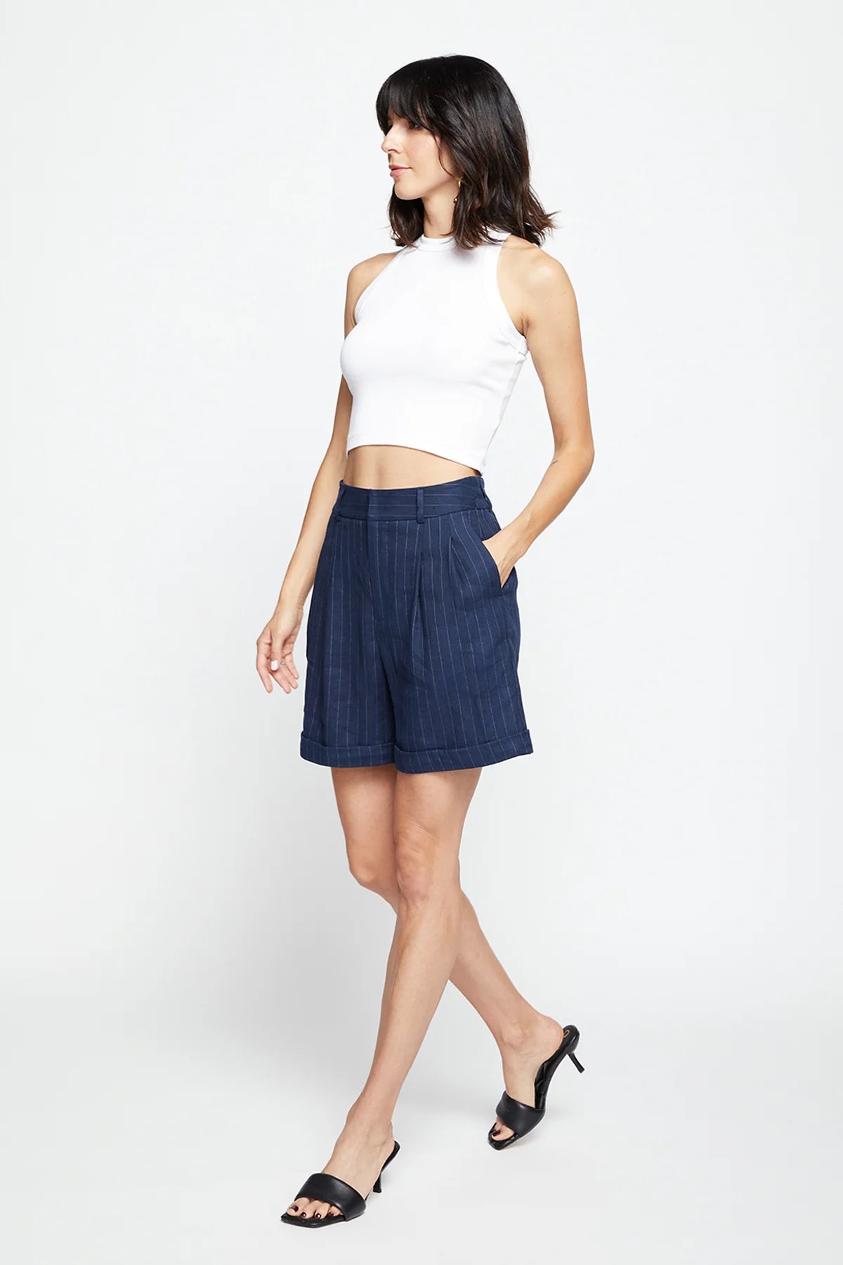BAILEY/44 Women's Bailey 44 Charlie Pinstripe Shorts In Midnight