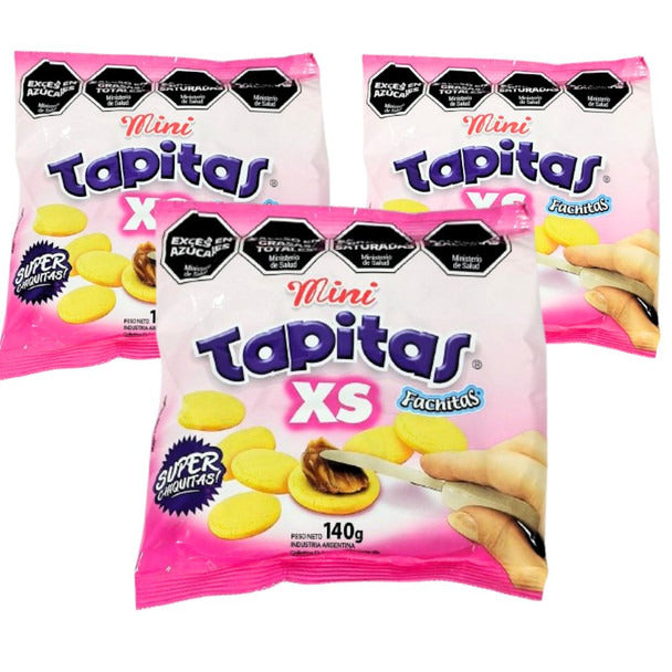 Pampa Direct Fachitas Mini Tapitas XS Vanilla Cornstarch Alfajores Cookies, 140 g / 4.93 oz (Pack of 3)