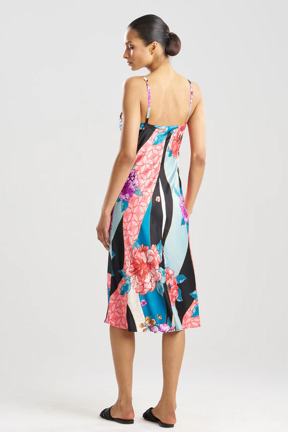 Natori Floral Tapestry Satin Gown