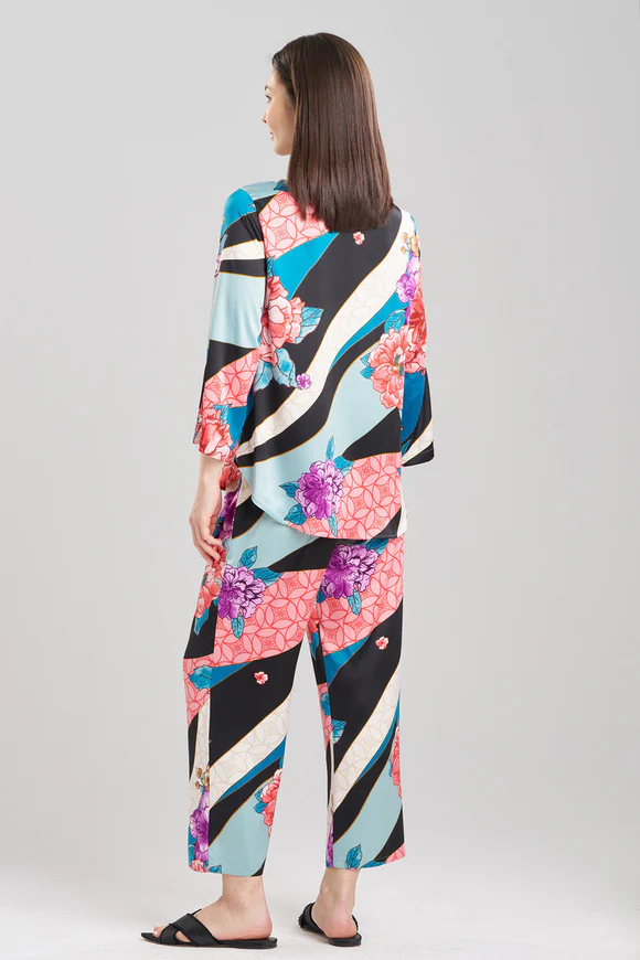 Natori Floral Tapestry Satin Mandarin PJ