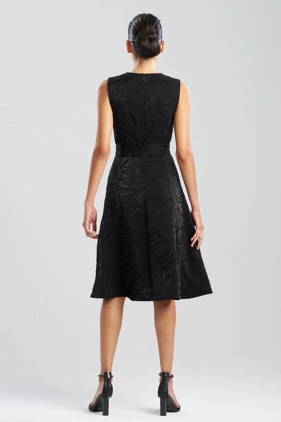 Natori Fluid Floral Jacquard Fit & Flare Dress
