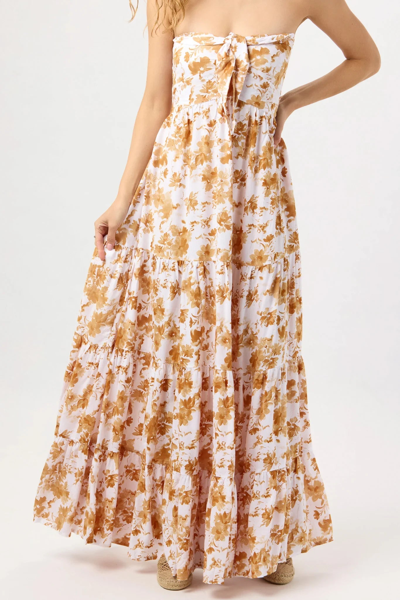 Tiare Hawaii Gardenia Maxi Dress - Dreamy Floral Sand