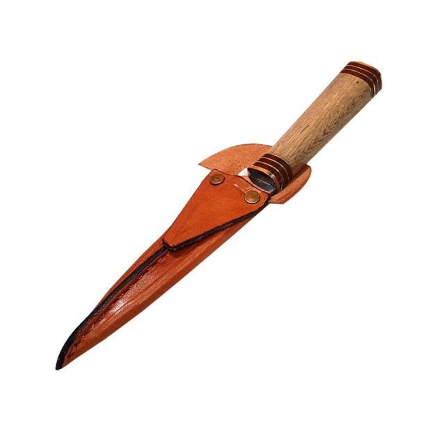 Pampa Direct Gran Fuego Campero Knife 11 cm Stainless Steel with Wooden Handle & Leather Sheath Cuchillo Campero