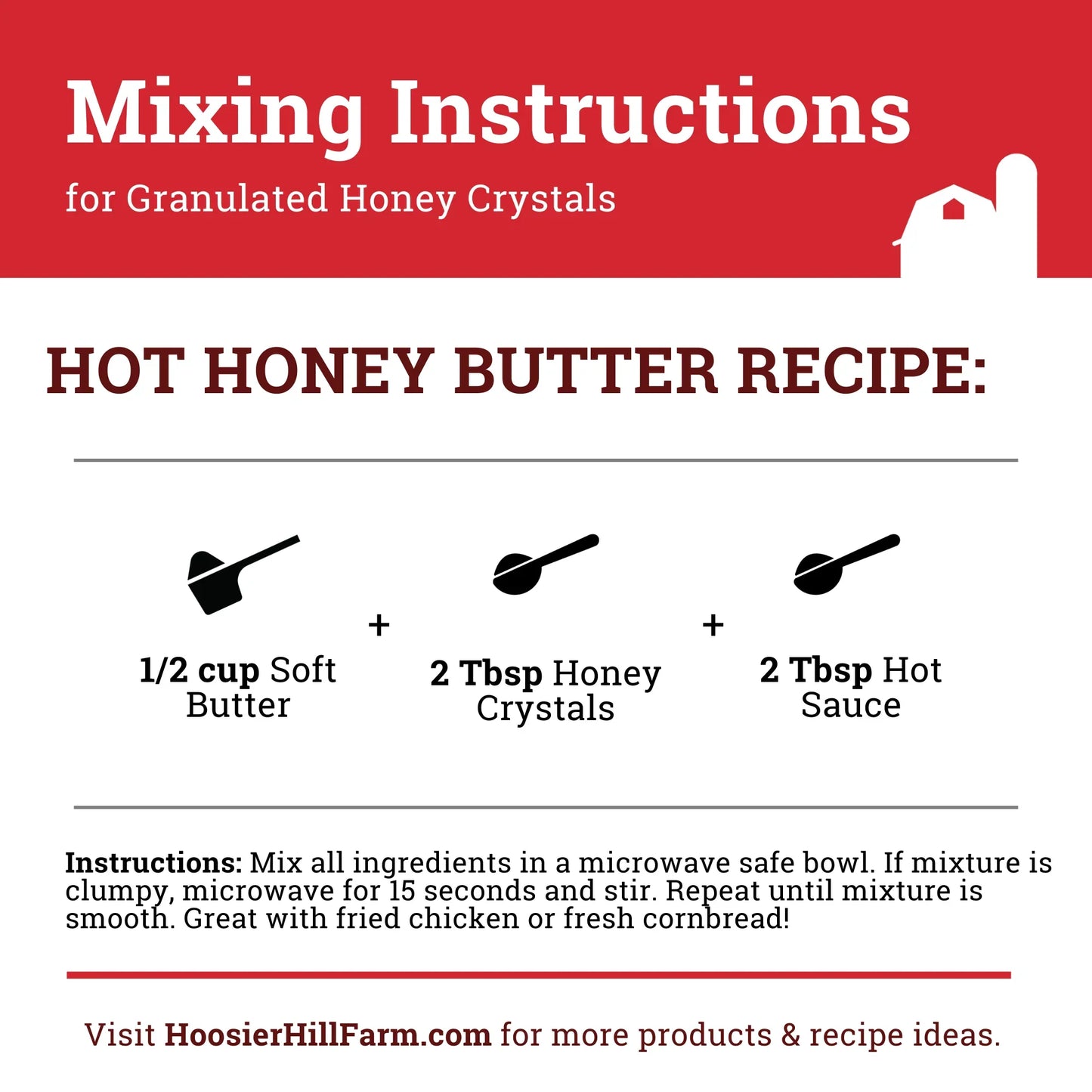 Hoosier Hill Farm Granulated Honey Crystals 25lb