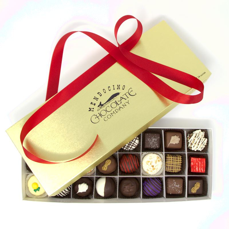 Mendocino Chocolate Company Assorted Chocolates-Half & Half Chocolate Collection Deluxe Box